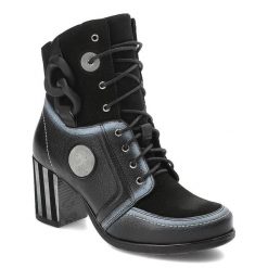 Czarne Botki Maciejka Wygodne Skórzane Buty Na Obcasie. Czarne kozaki damskie Maciejka, ze skóry, bez obcasa, na obcasie. Za 499.00 zł.