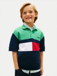 Tommy Hilfiger Polo KB0KB10413 Kolorowy Regular Fit. T-shirty dla chłopców Tommy Hilfiger, bez wzorów, z bawełny, bez ramiączek. Za 229.99 zł.