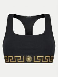 Versace Biustonosz top AUD01039 1A10011 Czarny. Czarne biustonosze Versace, bez wzorów, z bawełny. Za 209.99 zł.