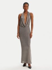 Bardot Sukienka koktajlowa Nola Lurex Cowl 59814DB1 Srebrny Regular Fit. Szare sukienki damskie Bardot, bez wzorów, z syntetyku, wizytowe, bez kołnierzyka, bez ramiączek. Za 449.99 zł.