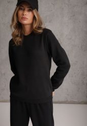 Czarna Bluza Basic Ocieplana Polarem Kaianna. Czarne bluzy damskie Renee, l, z aplikacjami, z jeansu, bez kaptura. Za 59.99 zł.