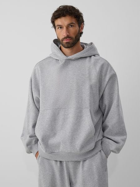 4F Bluza dresowa oversize z kapturem męska - szara L. Szare bluzy męskie 4f, l, bez wzorów, z dresówki, z kapturem. Za 169.99 zł.