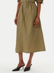 DKNY Spódnica trapezowa P5BNSAFC Zielony Regular Fit. Zielone spódnice damskie DKNY, s, bez wzorów, z syntetyku, trapezowe. Za 279.99 zł.