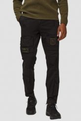 AERONAUTICA MILITARE Czarne męskie bawełniane bojówki, Rozmiar M. Czarne spodnie sportowe męskie Aeronautica Militare, m, bez wzorów, z bawełny. W wyprzedaży za 1,130.99 zł.