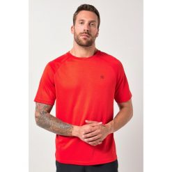 Męski T-shirt FLEXNAMIC® fitness rękaw 1/2 nadruk z tyłu QuickDry. Czerwone koszulki sportowe męskie JAY-PI, m, bez wzorów, z materiału, bez kołnierzyka, bez ramiączek, na fitness i siłownię. W wyprzedaży za 111.99 zł.