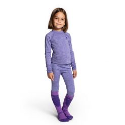 Legginsy termoaktywne narciarskie dziecięce Lemon Explore ZL4 fioletowe. Fioletowe buty zimowe dziewczęce LEMON explore, bez wzorów, z elastanu. Za 59.90 zł.