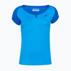 Koszulka tenisowa dziecięca Babolat Play. Niebieskie t-shirty i topy dla dziewczynek BABOLAT, bez wzorów, z materiału, bez ramiączek. Za 79.00 zł.