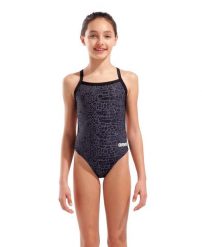 Strój Kąpielowy Dziewczęcy Arena Snakeskin Swimsuit Challengeback. Czarne stroje kąpielowe dla dziewczynek Arena, bez wzorów, z materiału. Za 259.99 zł.