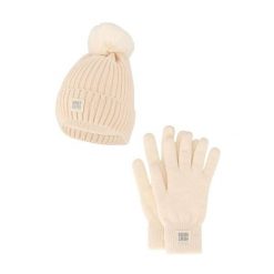 Zestaw damski Winter Thermo – czapka + rękawiczki – kolor złamanej bieli. Białe czapki i kapelusze damskie HEAT KEEPER, na zimę, bez wzorów, z poliesteru, sportowe. W wyprzedaży za 134.32 zł.