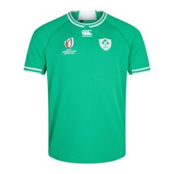 Koszulka domowa Irlande Pro RWC 2023. Zielone koszulki sportowe męskie CANTERBURY, l, bez wzorów, bez kołnierzyka, bez ramiączek. Za 476.50 zł.