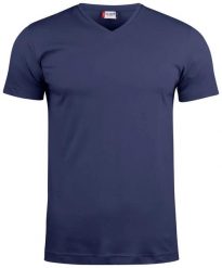 Clique Basic-T V-neck – T-shirt z dekoltem w serek, dopasowany krój. Niebieskie t-shirty męskie CLIQUE, m, bez wzorów, z bawełny, bez kołnierzyka. Za 83.11 zł.