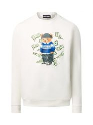 Chill Pill Bluza męska - Money Bear Mężczyźni Bawełna biały|wielokolorowy nadruk, S. Białe bluzy męskie Chill Pill, m, bez wzorów, z bawełny, bez kaptura. Za 249.95 zł.
