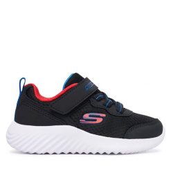 Sneakersy Skechers. Czarne trampki i tenisówki chłopięce Skechers, bez wzorów, bez zapięcia. Za 119.99 zł.