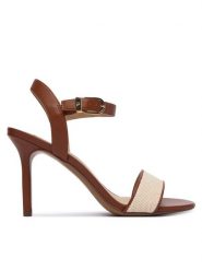 LAUREN RALPH LAUREN Sandały 802P10643003 Brązowy. Brązowe sandały damskie Lauren Ralph Lauren, bez wzorów, ze skóry, bez obcasa, na szpilce, bez zapięcia. Za 689.99 zł.