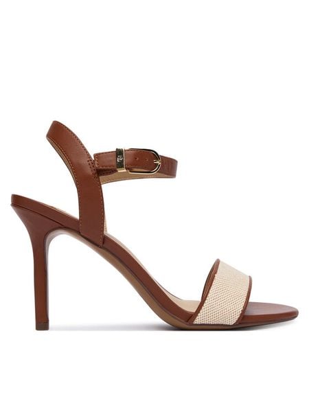 LAUREN RALPH LAUREN Sandały 802P10643003 Brązowy. Brązowe sandały damskie Lauren Ralph Lauren, bez wzorów, ze skóry, bez obcasa, na szpilce, bez zapięcia. Za 585.99 zł.