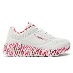 Buty na co dzień młodzieżowe SKECHERS UNO LITE eko skóra. Biała obuwie sportowe damskie Skechers, bez wzorów, ze skóry, trekkingowe. Za 219.00 zł.