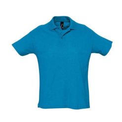 Męska Koszulka Polo Summer II. Niebieskie koszulki polo męskie SOL'S, m, bez wzorów, z bawełny, bez ramiączek. Za 62.99 zł.