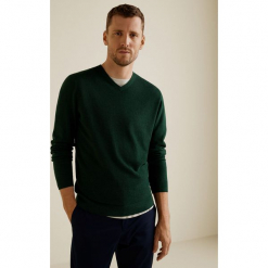 Mango Man - Sweter Tenv. Szare swetry przez głowę męskie Mango Man, z bawełny. Za 139.90 zł.