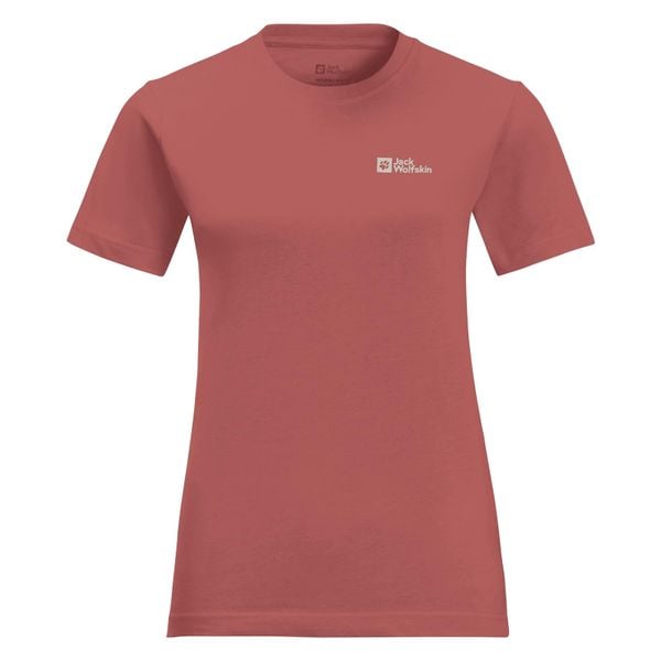 Koszulka damska Jack Wolfskin Essential. Czerwone t-shirty damskie Jack Wolfskin, bez wzorów, sportowe, bez kołnierzyka. Za 92.99 zł.