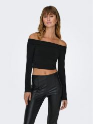 ONLY Bluzka 15302593 Czarny Slim Fit. Czarne bluzki damskie Only, m, bez wzorów, z syntetyku, bez kołnierzyka, bez ramiączek. Za 59.99 zł.