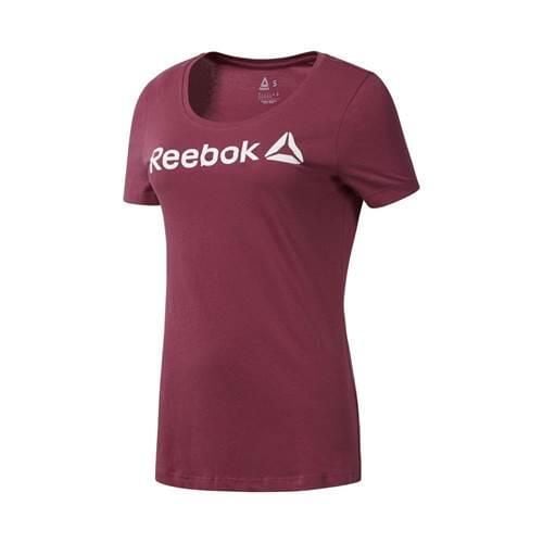 Koszulka sportowa damska Reebok Linear Read Scoop. Czerwone koszulki sportowe damskie Reebok, bez wzorów, bez kołnierzyka, bez ramiączek. Za 111.00 zł.
