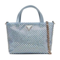 Torebka Guess. Niebieskie torebki do ręki damskie Guess, z aplikacjami, wizytowe, bez dodatków. Za 530.99 zł.