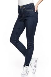 SPODNIE DAMSKIE LEE SKYLER SOLID BLUE L308HAKT. Niebieskie spodnie materiałowe damskie Lee, l, bez wzorów, z jeansu, z podwyższonym stanem. W wyprzedaży za 59.99 zł.