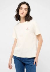 Damski T-Shirt Mustang Style Floris Whisper White 1016141 2013. Białe t-shirty damskie Mustang, l, bez wzorów, bez kołnierzyka. Za 79.99 zł.