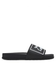 Versace Jeans Couture Klapki 78VA3SQ2 Czarny. Czarne klapki damskie Versace Jeans Couture, bez wzorów, z jeansu, bez obcasa. Za 309.99 zł.