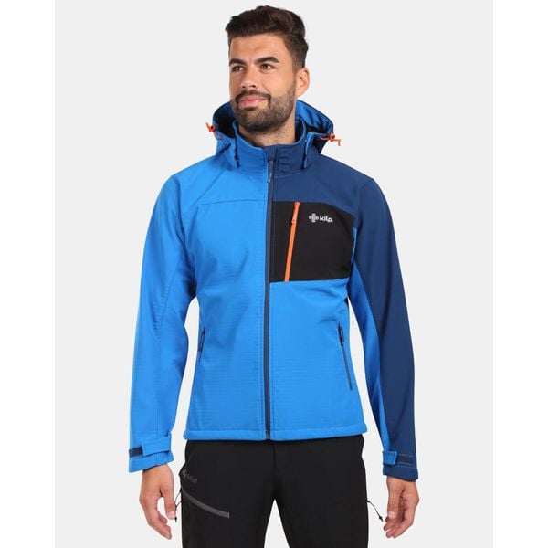 Męska kurtka softshell Kilpi ONTAVIO-M. Niebieskie kurtki męskie Kilpi, m, bez wzorów, z softshellu, trekkingowe. Za 422.05 zł.