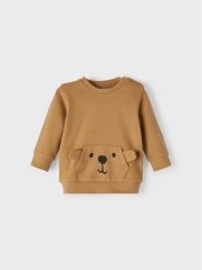 NAME IT Bluza 13212774 Brązowy Regular Fit. Brązowe bluzy dla chłopców Name it, bez wzorów, z bawełny, bez ramiączek, bez kaptura. Za 109.99 zł.