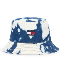 Kapelusz Tommy Jeans. Niebieskie czapki i kapelusze męskie Tommy Jeans, bez wzorów, z jeansu. Za 249.99 zł.