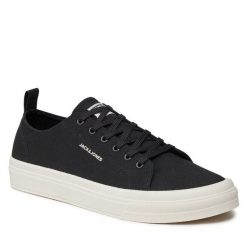 Tenisówki Jack & Jones. Czarne półbuty na co dzień męskie Jack & Jones, bez wzorów, bez zapięcia. Za 89.99 zł.