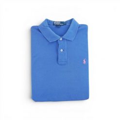 Second life - Polo Ralph Lauren koszulka męska z krótkim rękawem - Stan dobry. Niebieskie koszulki sportowe męskie Ralph Lauren, l, bez wzorów, bez kołnierzyka, bez ramiączek, na golfa. Za 106.46 zł.