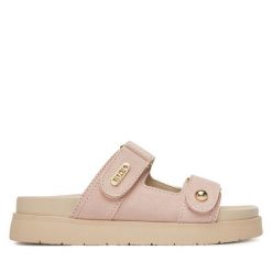 Klapki Liu Jo. Czerwone klapki damskie Liu Jo, bez wzorów, bez obcasa. Za 389.99 zł.
