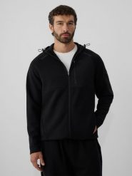 4F Bluza regular z kapturem męska - czarna M. Czarne bluzy męskie 4f, m, bez wzorów, z kapturem. Za 199.99 zł.