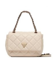 Guess Torebka Juliet Mini HWQG24 56740 Kremowy. Białe torebki do ręki damskie Guess, z aplikacjami, ze skóry, bez dodatków. Za 494.99 zł.
