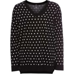 Sweter bonprix czarno-biel wełny w kropki. Swetry damskie bonprix. Za 89.99 zł.