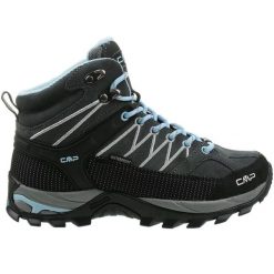 Damskie buty trekkingowe CMP Rigel Waterproof. Szare obuwie sportowe damskie CMP, bez wzorów, z materiału. W wyprzedaży za 369.99 zł.