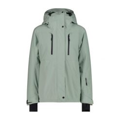 Kurtka narciarska damska CMP 34W3926. Czarne kurtki snowboardowe damskie CMP, bez wzorów, bez kaptura, narciarskie. Za 559.99 zł.