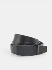 Pasek - czarny. Czarne paski damskie Sinsay, bez wzorów, ze skóry. Za 25.99 zł.