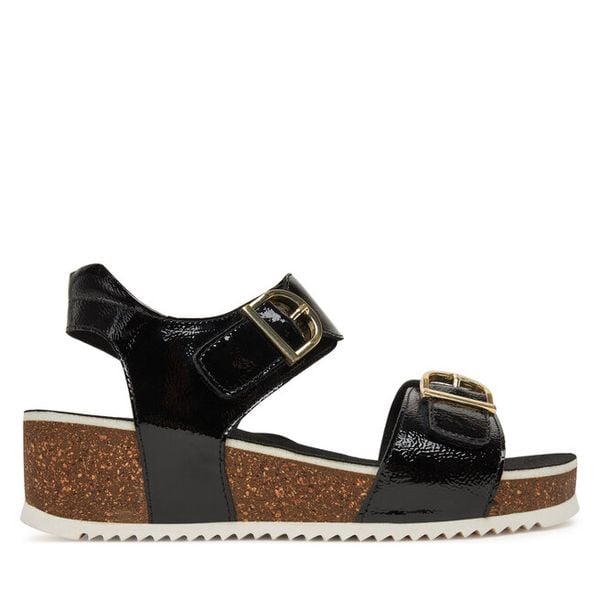 Sandały Ara. Czarne sandały damskie Ara, bez wzorów, bez obcasa, na koturnie, bez zapięcia. Za 329.99 zł.