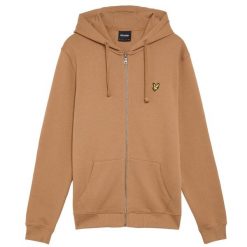 Bluza z kapturem i zamkiem błyskawicznym Lyle & Scott. Brązowe bluzy męskie LYLE AND SCOTT, m, bez wzorów, z bawełny, z kapturem. Za 319.50 zł.