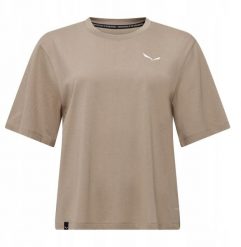 Koszulka bawełniana damska Salewa Eagle Sunset Loose T-Shirt - quicksand rozmiar: xs. T-shirty damskie Salewa, xs, bez wzorów, z bawełny, bez kołnierzyka. Za 213.49 zł.
