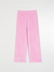 Spodnie straight leg - różowy. Czerwone spodnie materiałowe damskie Sinsay, l, bez wzorów. Za 49.99 zł.