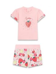 Guess Komplet t-shirt i spodenki A6GG01 K6YW4 Różowy Regular Fit. Czerwone spodenki dla dziewczynek Guess, z aplikacjami, z bawełny. Za 179.99 zł.