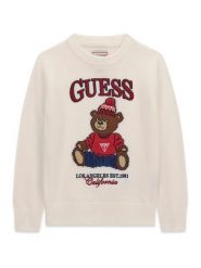 Guess Sweter N6BR03 Z1393 Kremowy Regular Fit. Białe swetry dla chłopców Guess, z aplikacjami, z bawełny, bez kołnierzyka, bez kaptura. Za 214.99 zł.