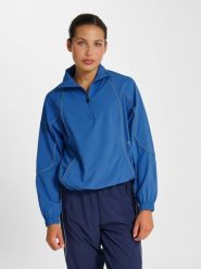 Damska bluza zapinana na zamek Hummel Pulse. Niebieskie bluzy damskie Hummel, xl, bez wzorów, z materiału, bez kaptura. Za 281.30 zł.
