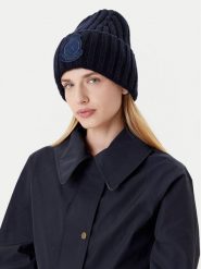 Tommy Hilfiger Czapka Th Crest Fluffy AW0AW18210 Granatowy. Niebieskie czapki i kapelusze damskie Tommy Hilfiger, na zimę, bez wzorów, z materiału. Za 309.99 zł.