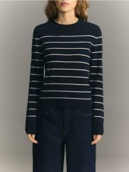 Wełniany sweter z domieszką kaszmiru - wielobarwny. Swetry damskie Reserved, l, bez wzorów, z dzianiny, bez kołnierzyka, bez ramiączek, bez kaptura. Za 199.99 zł.